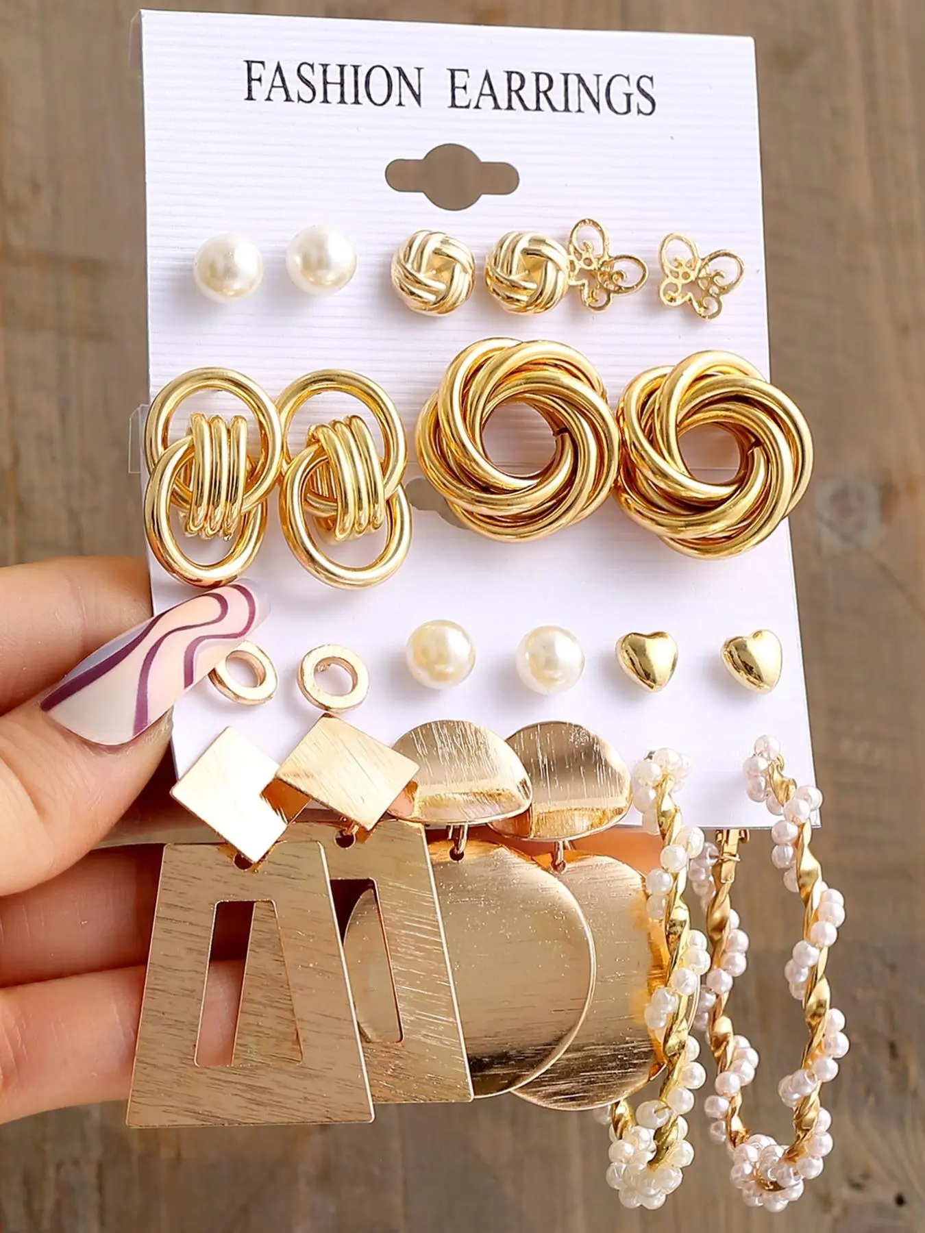 New Fashion Elegant Butterfly, Heart & Twist Design Set, Hoop Earring Sets, New Trendy Faux Pearl Decor Ear Piercing Jewelry for Women for Party Earrings Jewelry