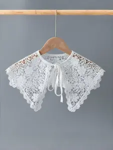 Elegant Lace Detachable Collar Tie for Women, Vintage Crochet Bib Neckpiece, Perfect Gift for Mother’s Day, Floral Lace Fashion Accessory, Floral Pattern Tie