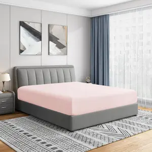 Full Fitted Sheet Only – Brushed Microfiber Soft, 14" Deep for 10"-14" Mattress, Wrinkle & Fade Resistant Bed Sheet, Blush