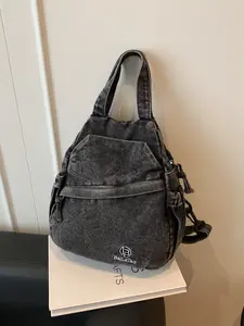 Women's Denim Drawstring Backpack, Casual Multi-Use Small Shoulder Bag, Stylish and Practical Design, Perfect for Daily Use
