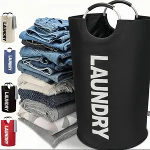 Waterproof Laundry Basket, 1 Count Foldable Large Capacity Laundry Hamper with Handle, Clothes Storage Basket for Bathroom, Laundry Room, Balcony,Christmas Gift, Laundry Organizer