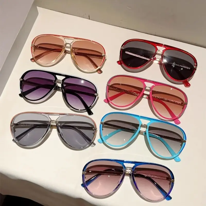 2026 New Retro Aviator Unisex Sunglasses - UV400 Sun Protective, Color-Tinted Gradient Polarized Lenses, Lightweight Oval Full Rim, Vision Correction, Stylish Accessories for Outdoor Beach Use,summer outifit,travel essentials, Sun Protective Sunglasses, S