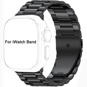 Stainless Steel Watch Band, Fashionable Precision Fit Smart Watch Bands for Men, Wearable Accessories Compatible with Apple Watch Series 10 9 8 7 SE 6 5 4 3 iWatch Ultra 2 49mm 46mm 45mm 44mm 42mm