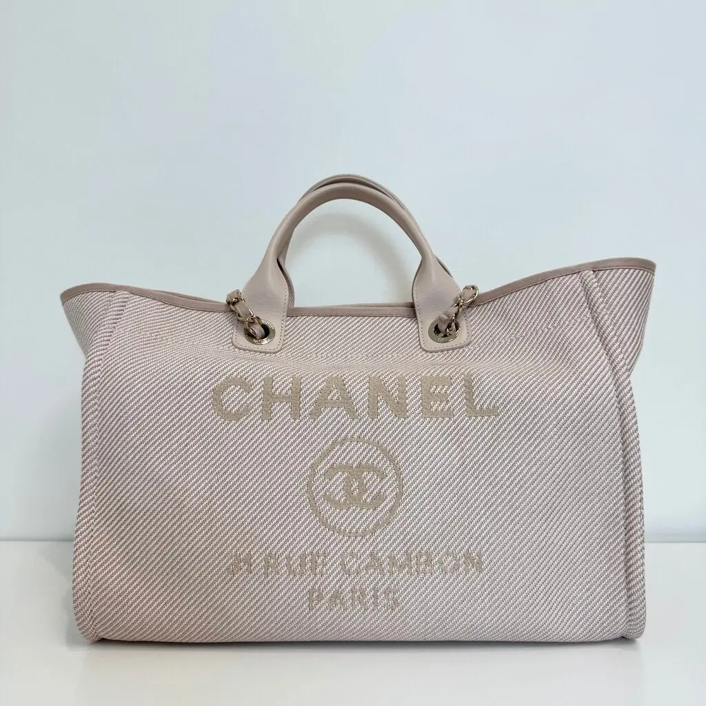 Pre-owned CHANEL Canvas tote bags Deauville Pink Tote
