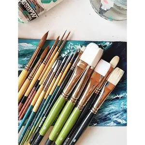 Princeton Snap! Brushes White Taklon Short Handle
