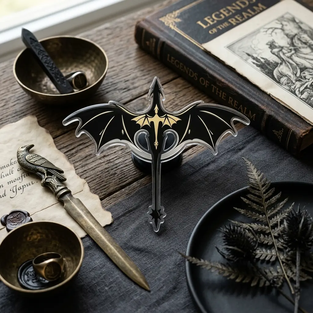 Dark Fantasy Dragon Phone Grip, Gothic Acrylic Phone Holder Stand, Expandable Grip Compatible with iPhone, Samsung & Most Smartphones