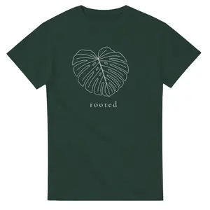 Minimalist Monstera T-Shirt | “Rooted” Botanical Design | Aesthetic Plant Lover Tee