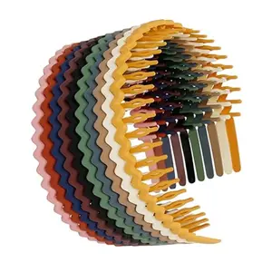 10 Packs Plastic Hair Bands with Teeth, Thin Headbands for Women Girls Teens, Non Slip Hair Comb Head Bands Hair Accessories outdoorfun