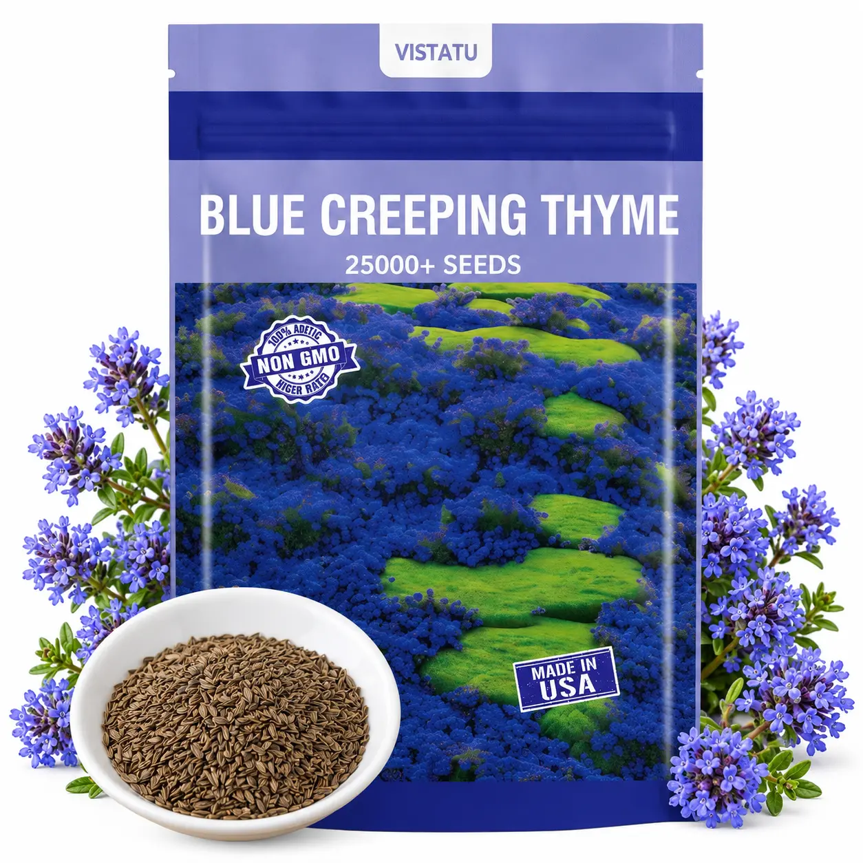 Ground Cover Herb Seeds 25000PCS Rare Ground Cover Herb Flower Seeds Drought Tolerant Garden Seeds Tomillo Azul