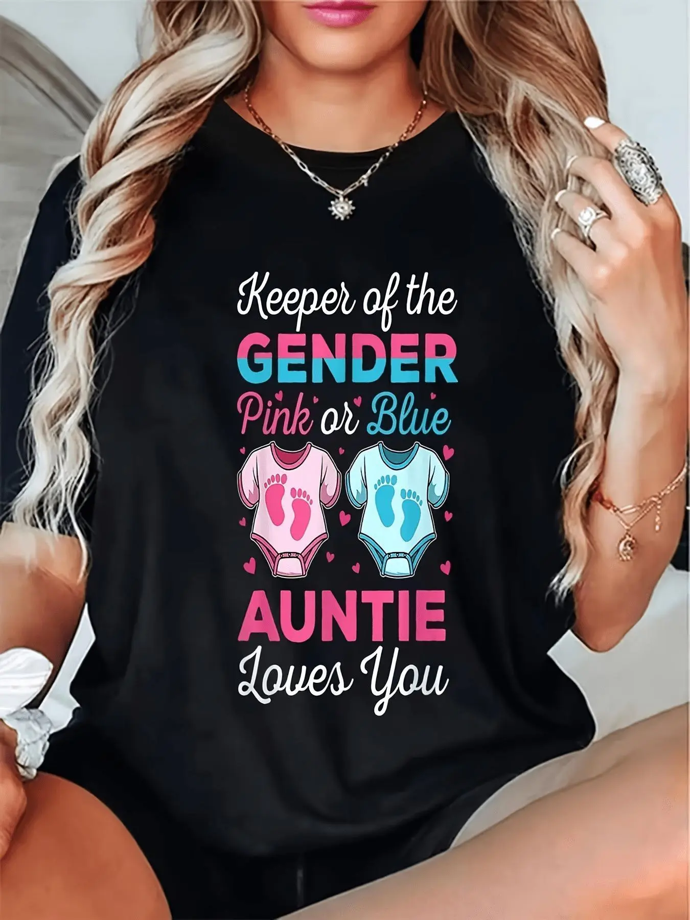 Women's Cotton T-Shirt Promoting Gender Equality Featuring Love Message Ideal for Gender Reveal Events Casual Short Sleeve Shirt for Celebrating Mother's Day 2026