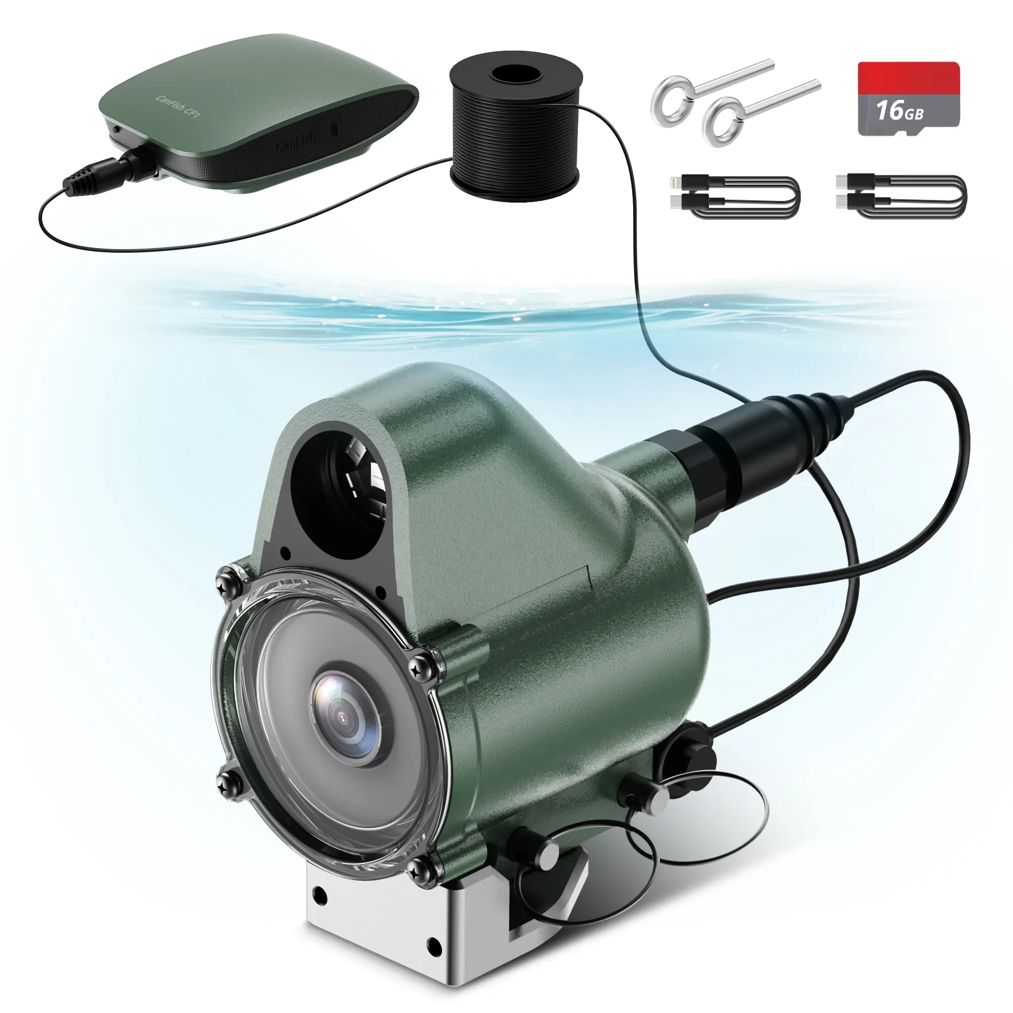 【2026 Upgrade Version】Underwater Fishing Camera Kit - 1080P HD Portable Finder with 164.6° Wide Lens, 30m Expandable Cable, 8+ Hrs Runtime, APP Remote Control, Fast PD Charging, AI Alert, Dual-Angle Recording, Instant Sharing, Ice Fishing Smart Tool, 8+ H