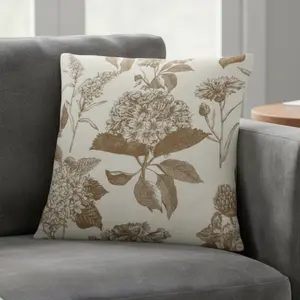 2-Pack Linen Floral Throw Pillows 20x20 Inches, Vintage Boho Farmhouse Style, Decorative Cushion Cases for Sofa & Couch