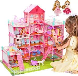 Huge 11 Rooms Dollhouse for Girls – Large Pretend Play Doll House for Kids, Assembly required. Perfect spring gift(Lights not Included)