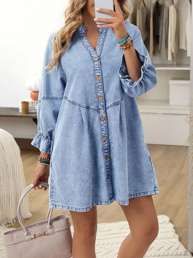 jean dress long sleeve - TikTok Shop jean dress long sleeve - TikTok Shop
