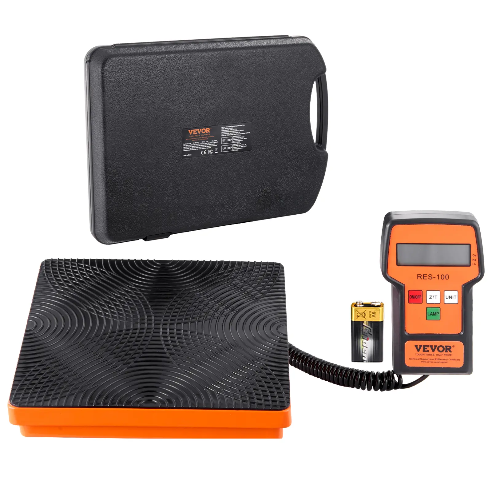 【summerfinds】VEVOR Refrigerant Scale 110/220 LBS HAVC Charging Recovery Freon Scale, with Wired Remote Control, 2/5g High Precision Electronic Digital Recovery Weight Scale with Case and Dry Battery