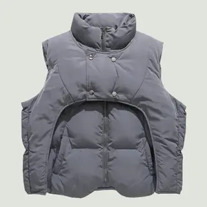HKK “Peek-a-boo” Bubble Vest deep pocket jacket  vest zipper vest