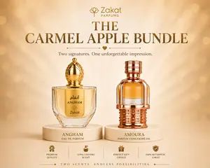 The Carmel Apple Bundle I Angham by Zakat Eau De Parfum 3.4 FL OZ I Amoura Pure Concentrated Oil (20ml)