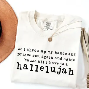 Comfort Colors  Unisex Hallelujah Shirt, Hallelujah Christian Shirt, Psalm Verse, Scripture Tshirt