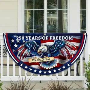250 Years of Freedom We the People Eagle Bunting Flag, 1776 2026 Constitution Patriotic Porch Decoration, Semiquincentennial 4th of July Outdoor Hanging Fan Flag, Independence Day America Anniversary Decor