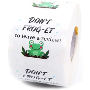 Cute Leave a Review Stickers,Funny Don't Frog-et to Leave A Review Sticker for Small Business Mail Envelopes Shipping Package Packaging 500 count