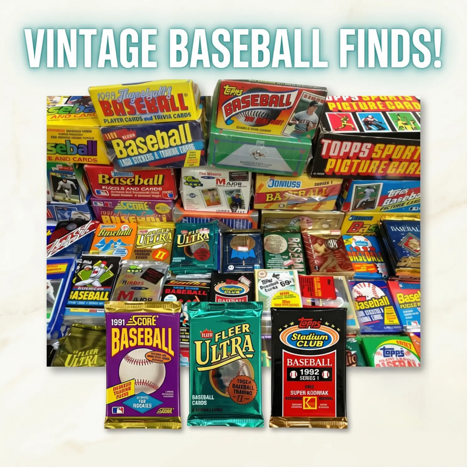 ESTATE LIQUIDATION- LOT OF NEW OLD VINTAGE UNOPENED M L B BASEBALL CARDS IN PACKS