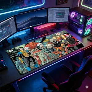 Invincible Series Mouse Pad HD Heavy-Duty Self-Upgrade your battle station with the Invincible Guardians desk mat. Transform your gaming setup into a dramatic hero headquarters with this premium Invincible-inspired desk mat.