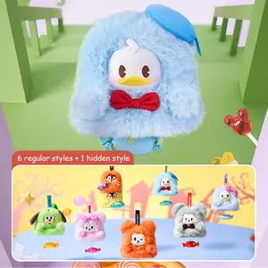 Disney Mickey Friends Mystery Blind Box Plush Keychain,Collectible Soft Vinyl Plush,Mickey,Minnie, Donald, Daisy, Goofy and More Candy Color Pendant,Cute Toys For Gift