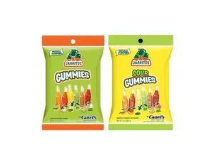 Jarritos Gummies 8oz 2 Pack Original & Sour Mexican Candies Natural Flavors Tamarind Mandarin Lime Fruit Punch Pineapple Mango Refreshing Fruit Flavors Convenient Shareable Treats