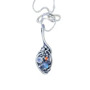 Tri Stone Handmade Wire Wrap with Leaf Design and Gemstone Accents girly accessories