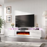 White TV Stand & White Fireplace