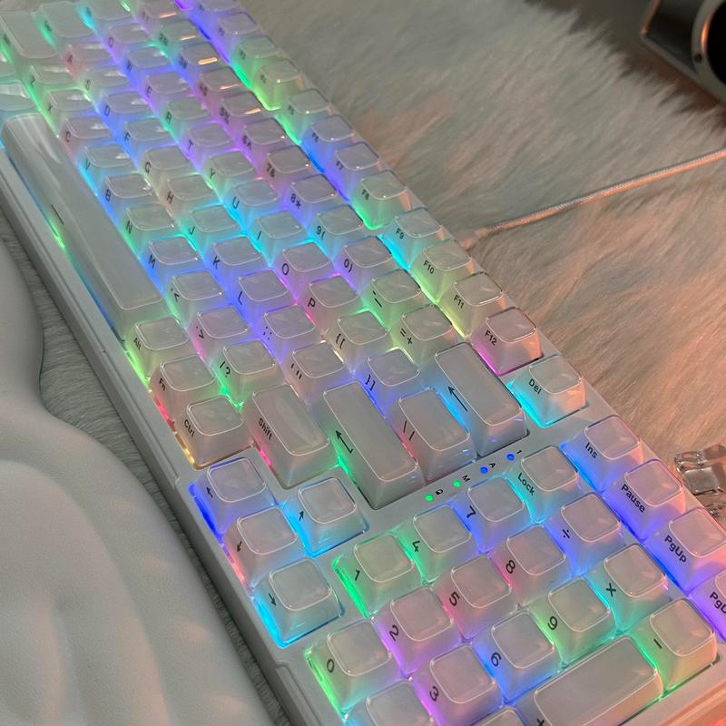 [KEYCAP ONLY] FURYCUBE Transparent Jelly Keycap Set 123 Keys Double-shot Side-printed ASA Height PC Material Mechanical/Magnetic Keyboard Customization Keycap Set, Cute beautiful Keycaps, Gift