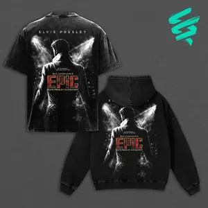 Elvis Presley Shirt Baz Luhrmann Film Epic Movie Merch, Vintage Washed Oversized Graphic T-Shirt for Men Women, Retro 90s Streetwear Aesthetic Hoodie, King of Rock and Roll Fan Gift, Premium Cotton