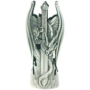 Dragon and Sword Metal Lighter Case Cover Holder fits BIC Full Standard Size Lighter J6