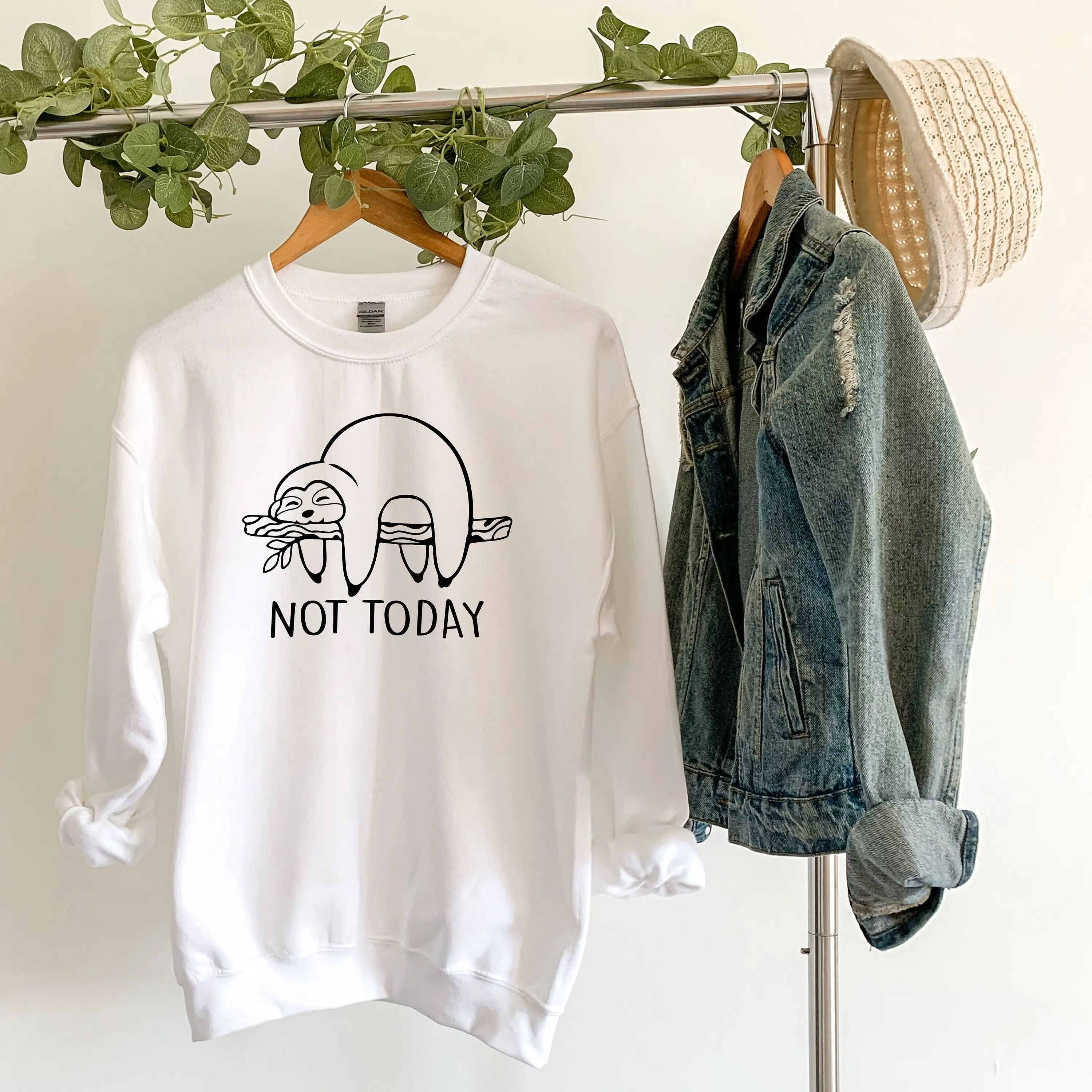 Not Today Sweatshirt Sloth Sweatshirt Lazy Sloth Sweatshirt Funny Sloth Sweatshirt Gift For Sloth Lovers Sarcastic Sloth Sweatshirt  sweater