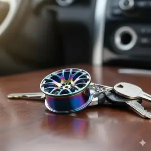 Gear Shift Knob Keychain for Car Enthusiasts - Metal Manual Transmission Keyring, Automotive Gift, Custom Gear Stick Key Holder, Unique Car Decor Accessory