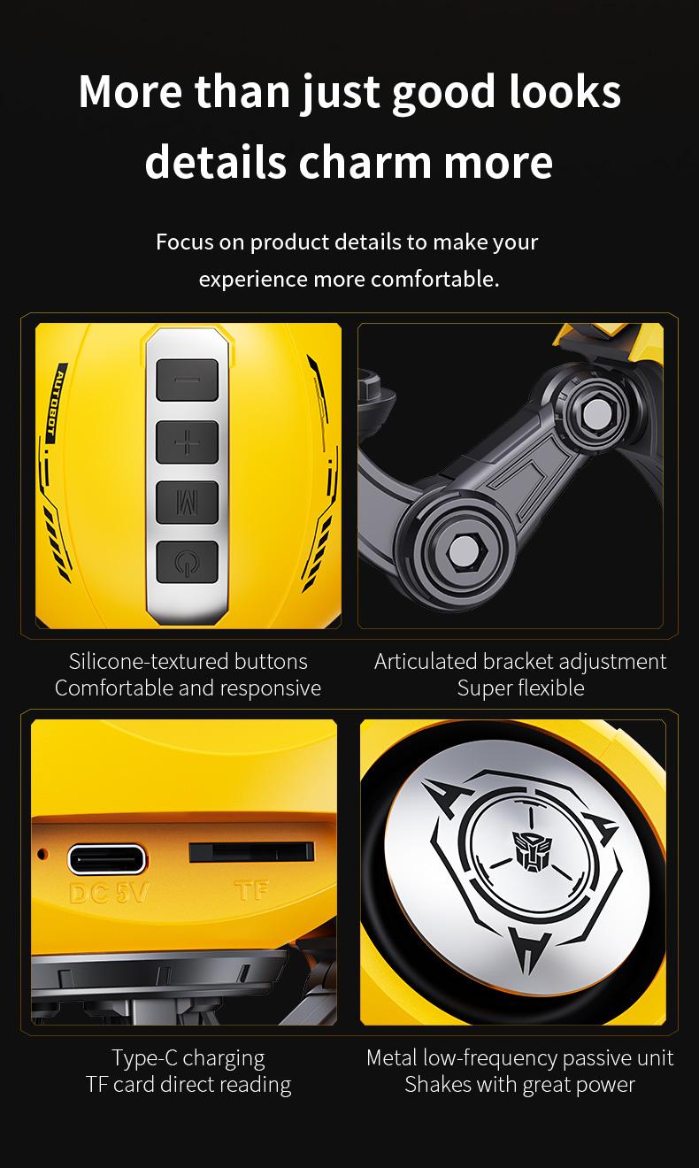 Officially Licensed Transformers Bumblebee Bluetooth Speaker (2026 New) – RGB Light, 10W Bass Subwoofer, Wireless BT 5.4, Karaoke Mode, TWS Stereo Pairing, Gaming Desk Smart , PC, iPhone & Android Compatible, Cool Tech Gift for Men, TF-Y17Pro Model Audio