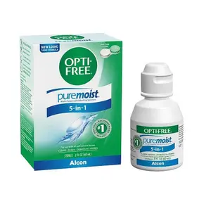Opti-Free Puremoist Multi-Purpose Contact Lens Cleaning and Disinfecting Solution with Lens Case, 2 Fl Oz (Pack of 1)