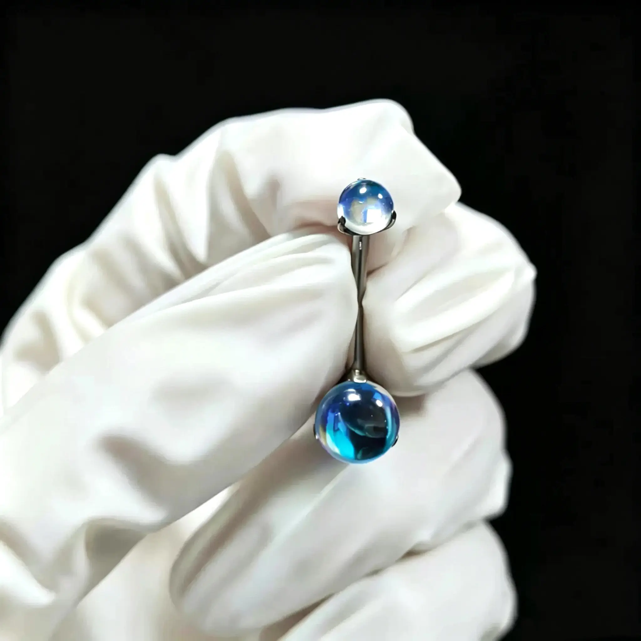 F136 Titanium Moonstone Belly Ring Navel Piercing Jewelry