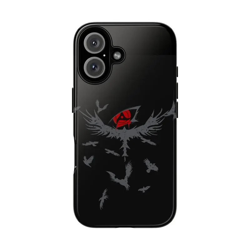 Naruto Itachi Mangekyou Sharingan Japanese Manga Cover Wireless Smartphone Casing - Shockproof Polycarbonate-Rubber Handheld Device Protection for iPhone, Resistance-Focused Phone Accessory