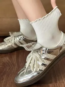 3 Pairs Ruffle Frill Edge Ankle Socks, Women Girls Breathable Crew Socks, Versatile Casual Daily Wear Socks, Cute Frilly Socks for Skirts & Sneakers Outfit Matching, Black White Beige