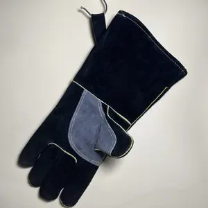 Cowhide Welding Gloves - Wear-Resistant, Heat-Insulating, High-Temperature Resistant, Long Style for Outdoor Barbecue and Labor Protection