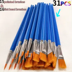 31-Piece Nylon Brush Set, Ideal for Water, Powder, Watercolor, Acrylic Painting, Art Drawing, Small Brushes, Sketching, Graffiti, Watercolor Brush Pen, Art Drawing Supplies