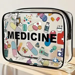 1Pc Transparent Travel Toiletry Bag - Lightweight PVC Material, With Zipper, Can Store Cosmetics And Medicines, Suitable For Carry-On Luggage, Can Be Used For Airport, Gym Or Daily Use, Transparent Storage Bag, Minimalist And Practical Design