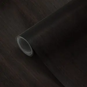 16"x118" Dark Brown Walnut Wood Grain Contact Paper Peel and Stick Waterproof Self Adhesive Wallpaper Wood Vinyl Wrap for Walls Countertop Desk Table Cabinets