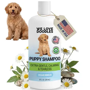 We Love Doodles Puppy Shampoo Ocean Breeze 4-in-1 Formula, Tearless, Gentle for Sensitive Skin, Vet Approved, Natural Ingredients, 16 fl oz - Grooming Products