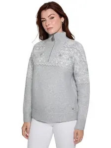 GUESS Female Half-Zip Wool-Blend Pullover Sweater