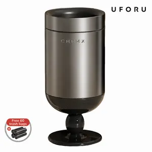 UFORU Luxury Wine Glass-Shaped Trash Can 15L/20L Includes 60 Trash Bags Medieval-Style Dual-Bin Trash Can Stainless Steel and ABS/PP Construction Living Room Home Decor#SummerWins#DFYD
