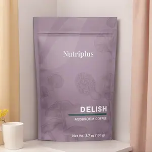 Nutriplus Delish Mushroom Coffee 3500 mg Functional Mushrooms 10:1 Extraction Vegan Gluten-Free Non-GMO Premium BENEO@ Inulin for Focus Energy