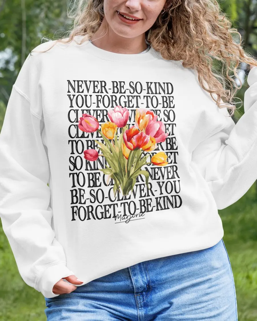 MARJORIE-never be kind you forget to be clever-Evermore album swfities tshirt tee shirt sweatshirt Comfort Tshirt Streetwear Top check-Bonniesine