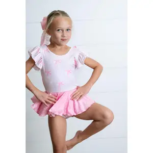 Pink Bow Skirted Leotard